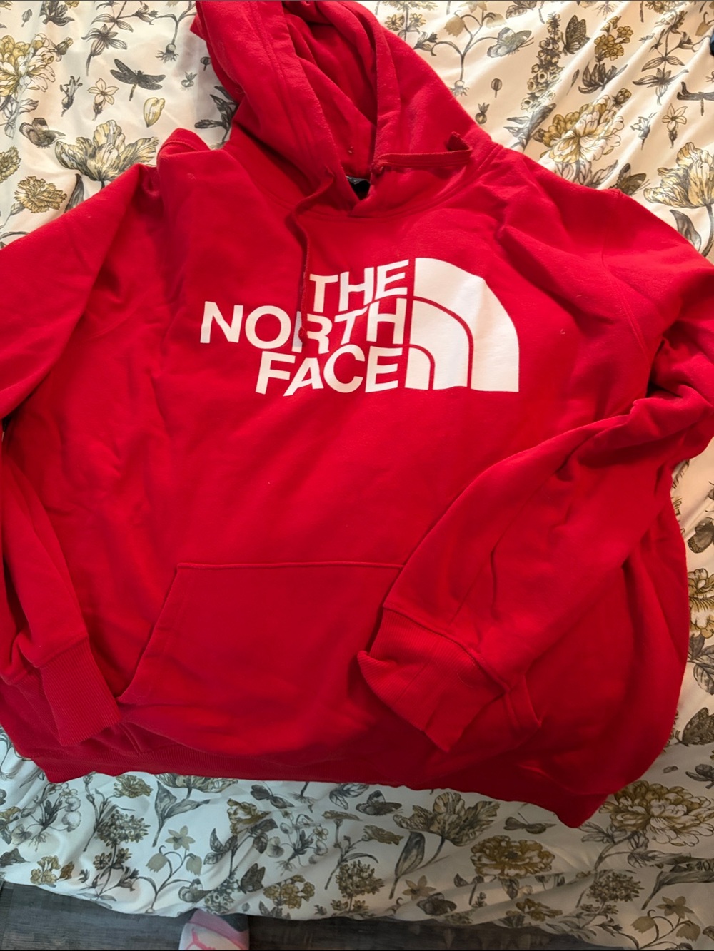 The North Face Men's Red Crewneck Logo Hoodie